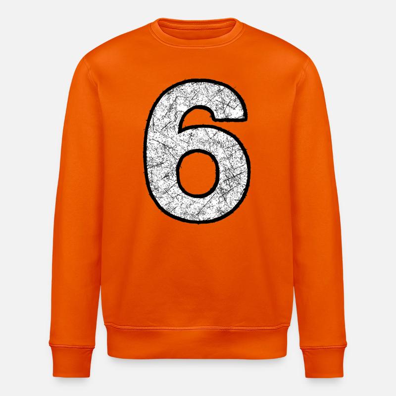 Sechs Ziffer mit Kratztextur - Stanley/Stella Unisex Bio-Sweatshirt ROLLER - Tieforange