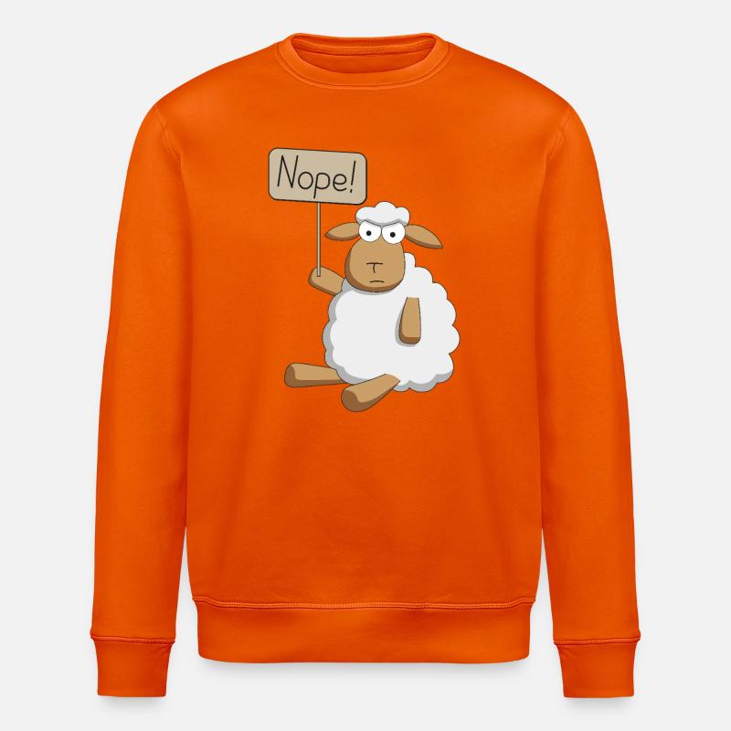 Nope! - protesting sheep - Stanley/Stella ROLLER Unisex Organic Sweatshirt - bright orange