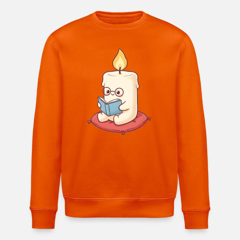 Kerze liest ein Buch - Stanley/Stella Unisex Bio-Sweatshirt ROLLER - Tieforange