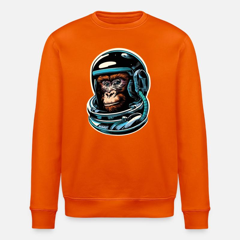 Space Monkey - Stanley/Stella ROLLER Unisex Organic Sweatshirt - bright orange