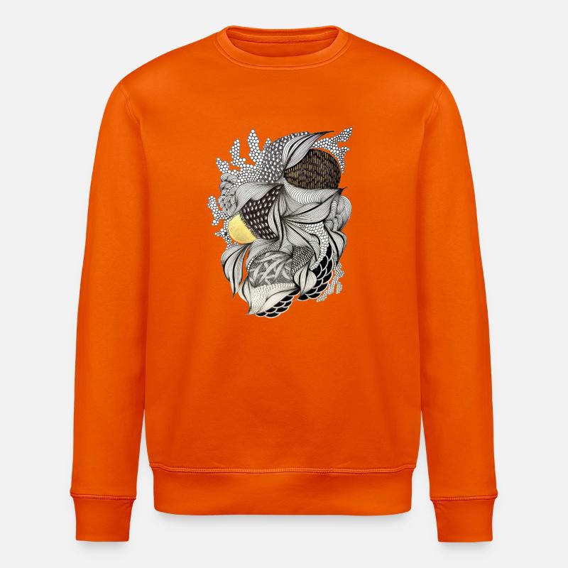 Blattgewebe Federlicht Muster - Stanley/Stella Unisex Bio-Sweatshirt ROLLER - Tieforange