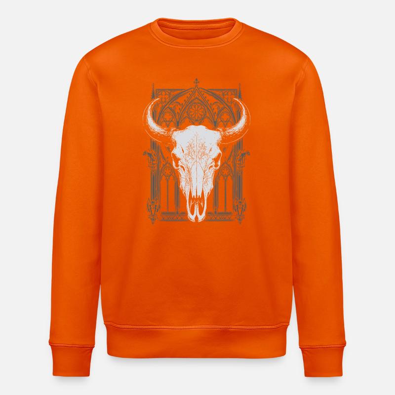 Gotisches Stierschädelwappen - Stanley/Stella Unisex Bio-Sweatshirt ROLLER - Tieforange