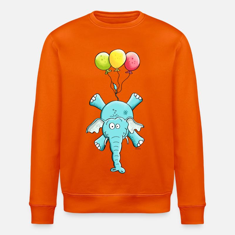 Elefant mit Ballons - Stanley/Stella Unisex Bio-Sweatshirt ROLLER - Tieforange