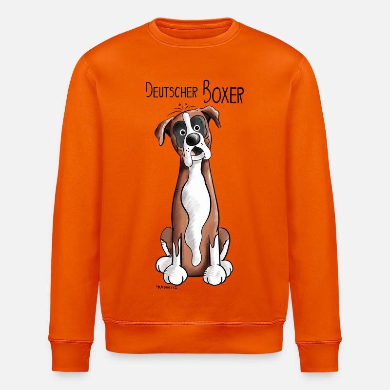 Happy Deutscher Boxer - Stanley/Stella Unisex Bio-Sweatshirt ROLLER - Tieforange