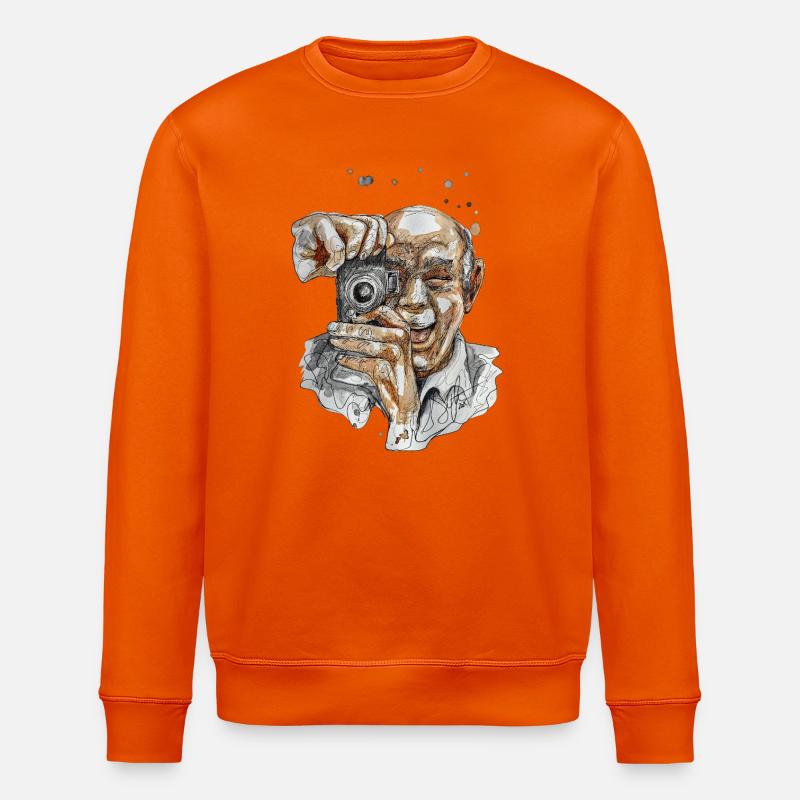 Selfie 2 illustration aquarelle carographique - Sweat bio ROLLER Stanley/Stella Unisexe - orange profond