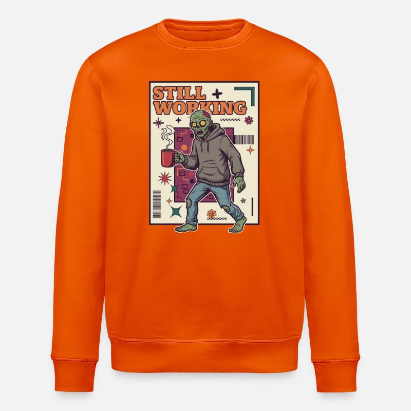 Noch am Arbeiten Zombie Kaffee-Kraft - Stanley/Stella Unisex Bio-Sweatshirt ROLLER - Tieforange
