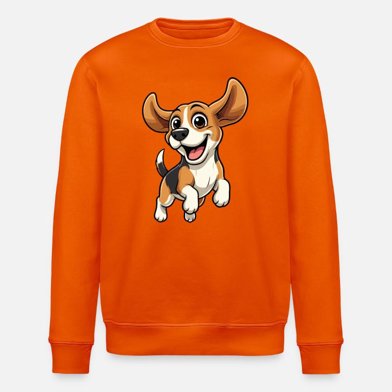 Fröhlicher Beagle Sprung - Stanley/Stella Unisex Bio-Sweatshirt ROLLER - Tieforange