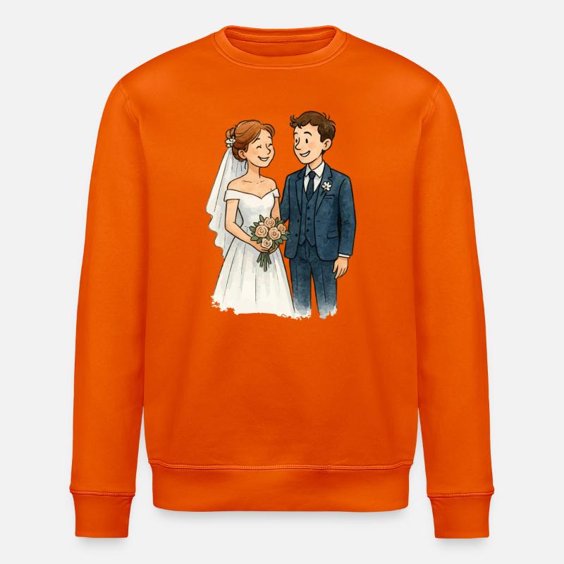 ehepaar-comic - Stanley/Stella Unisex Bio-Sweatshirt ROLLER - Tieforange
