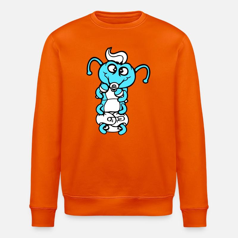 Raupe Baby Rassel Windel Schnuller Kind geboren - Stanley/Stella Unisex Bio-Sweatshirt ROLLER - Tieforange