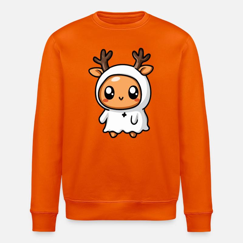Hirsch Halloween Geist - Stanley/Stella Unisex Bio-Sweatshirt ROLLER - Tieforange