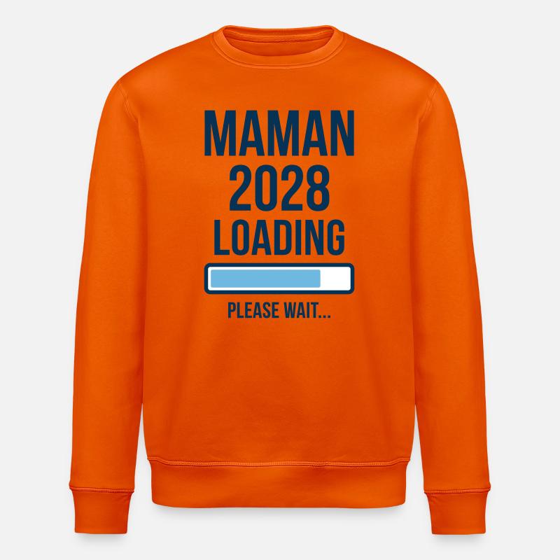 Annonce Grossesse Maman 2028 Loading - Sweat bio ROLLER Stanley/Stella Unisexe - orange profond