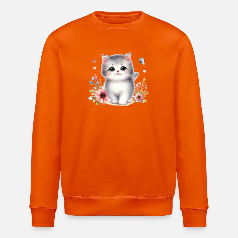 Chat mignon - Sweat bio ROLLER Stanley/Stella Unisexe - orange profond