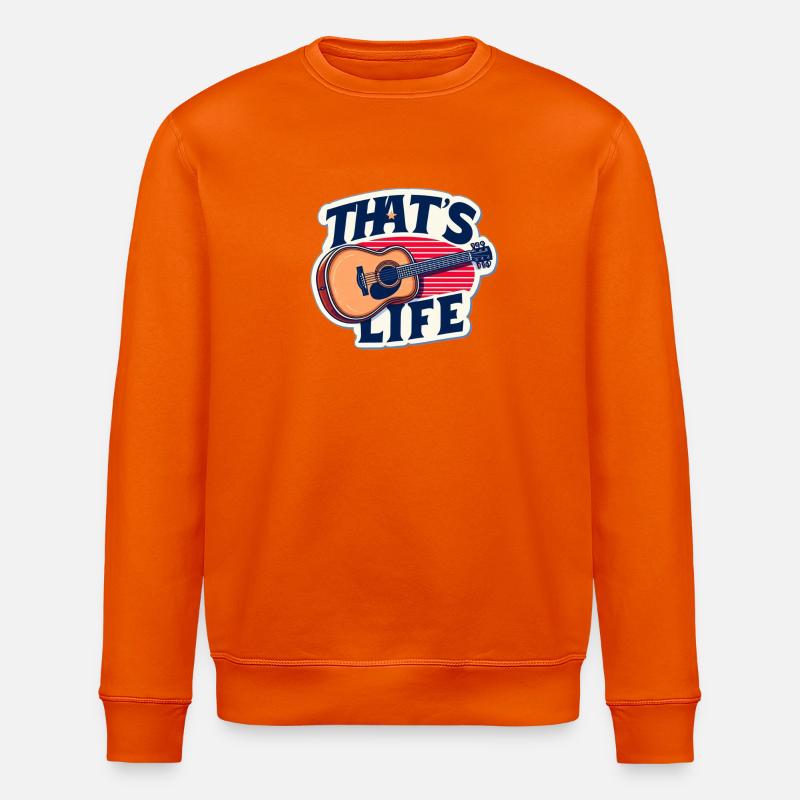 Lebendige Gitarre mit Slogan - Stanley/Stella Unisex Bio-Sweatshirt ROLLER - Tieforange