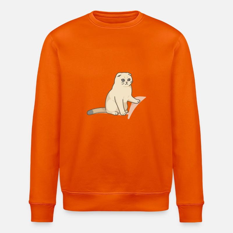Chat mignon avec une expression mélancolique - Sweat bio ROLLER Stanley/Stella Unisexe - orange profond