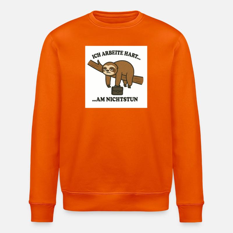 Faultier Arbeit Motiv - Stanley/Stella Unisex Bio-Sweatshirt ROLLER - Tieforange