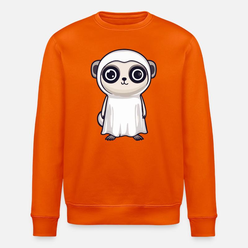 Erdmännchen Halloween Geist - Stanley/Stella Unisex Bio-Sweatshirt ROLLER - Tieforange