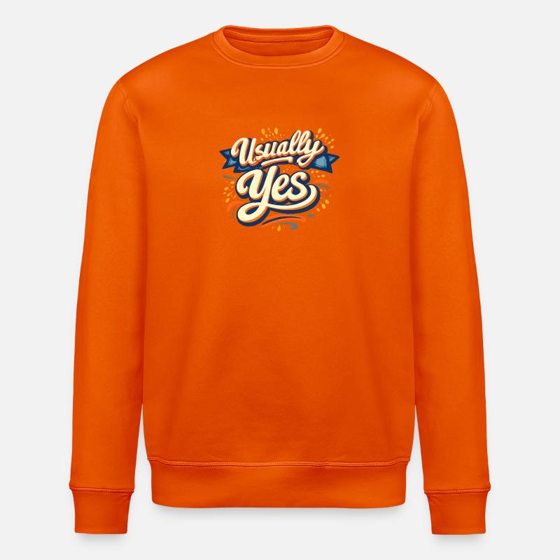 Usually Yes Retro Script - Sweat bio ROLLER Stanley/Stella Unisexe - orange profond