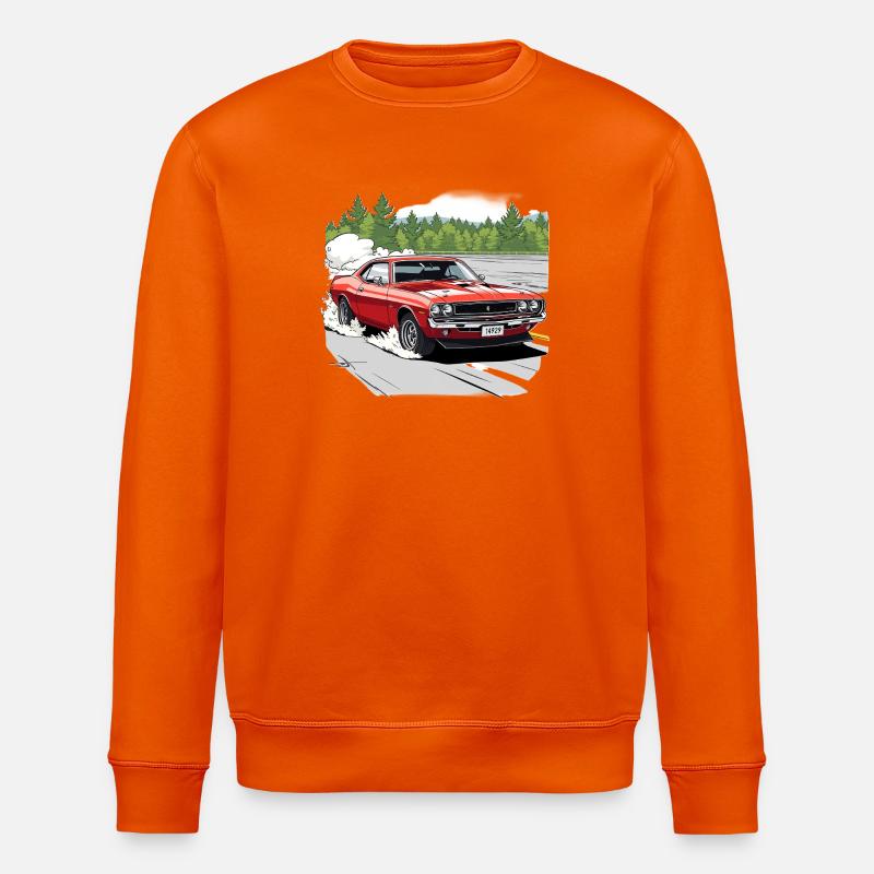 Klassische Auto-Drift in Rot - Stanley/Stella Unisex Bio-Sweatshirt ROLLER - Tieforange