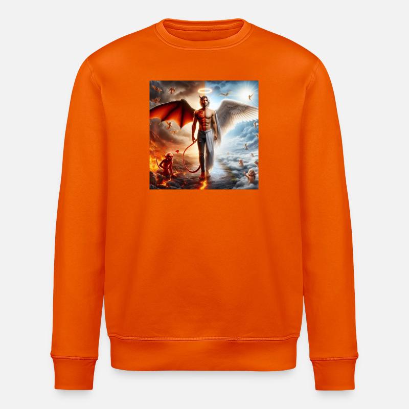 Dualité Céleste et Infernale - Sweat bio ROLLER Stanley/Stella Unisexe - orange profond
