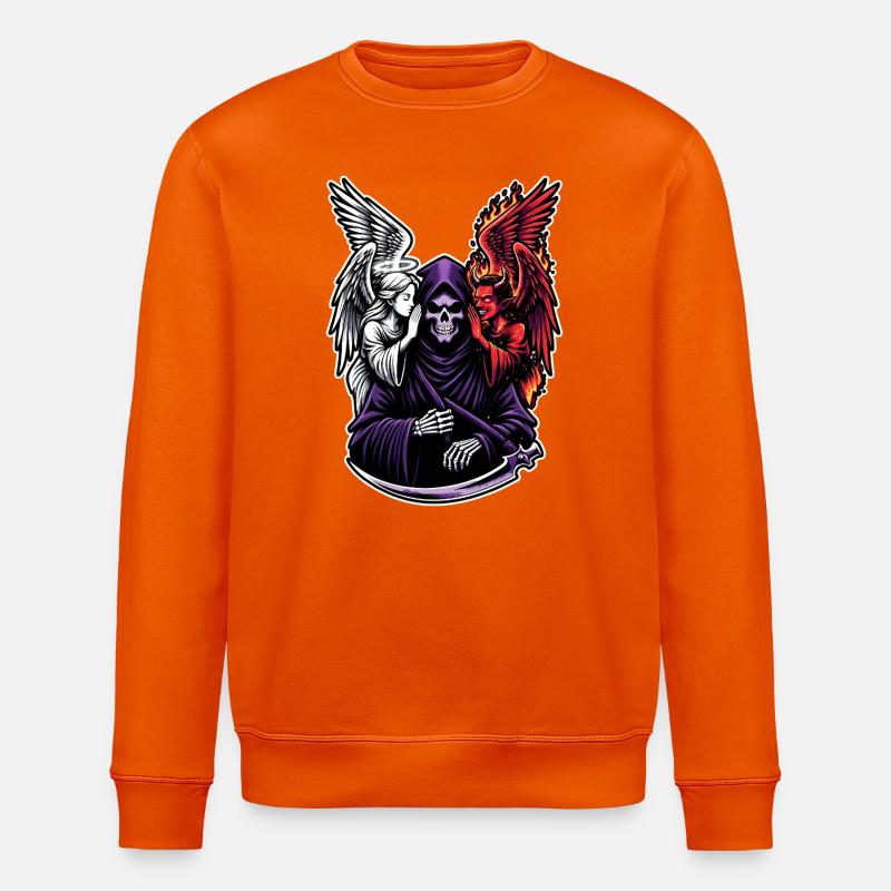 Faucheuse avec Ange et Démon - Sweat bio ROLLER Stanley/Stella Unisexe - orange profond