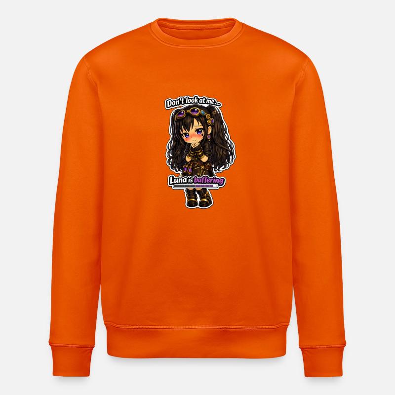 Luna Buffing Chibi Steampunk - Stanley/Stella ROLLER Unisex Organic Sweatshirt - bright orange