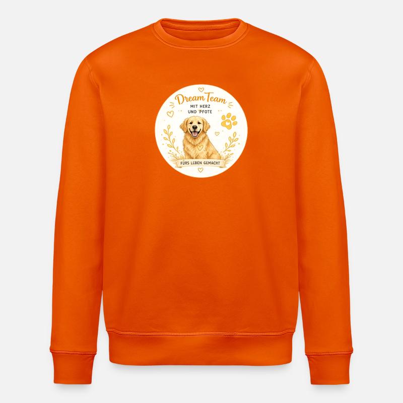 Dream Team - Mit Herz und Pfote - Stanley/Stella Unisex Bio-Sweatshirt ROLLER - Tieforange