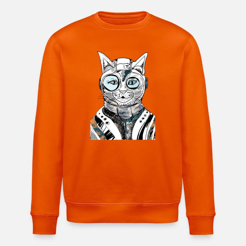 CHAT ASTRONAUTE - Sweat bio ROLLER Stanley/Stella Unisexe - orange profond