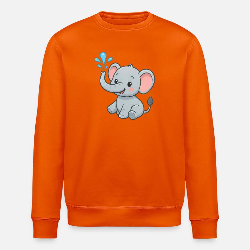Mignon ami éléphant avec éclaboussure d’eau - Sweat bio ROLLER Stanley/Stella Unisexe - orange profond