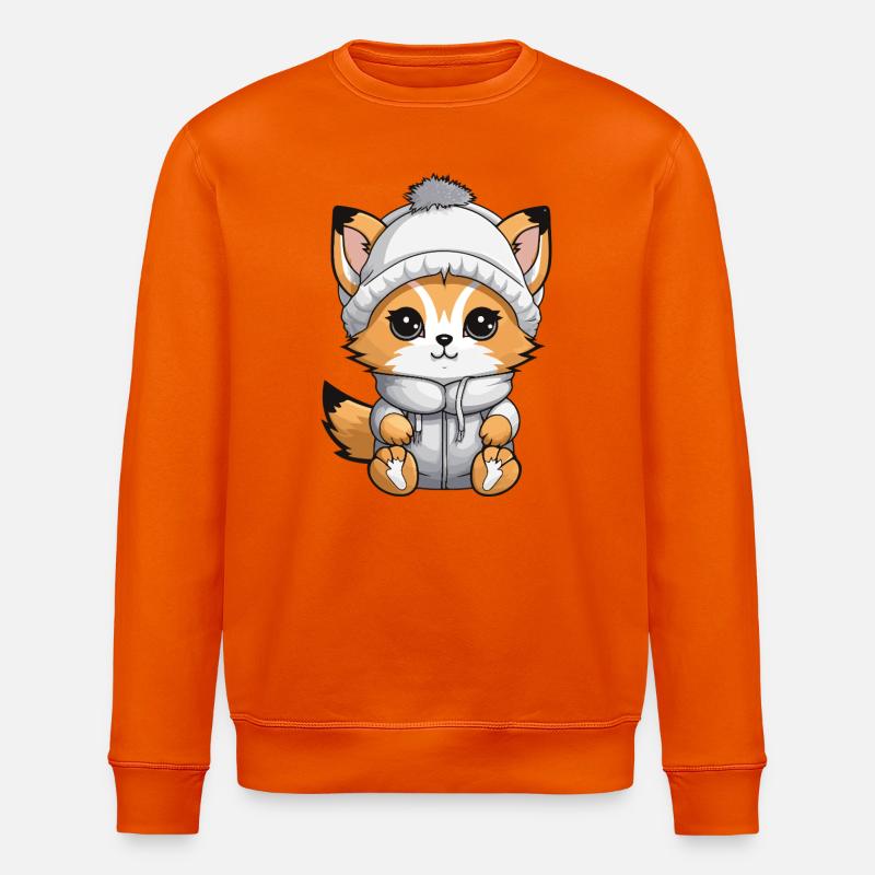 Fuchs Winter Comic - Stanley/Stella Unisex Bio-Sweatshirt ROLLER - Tieforange