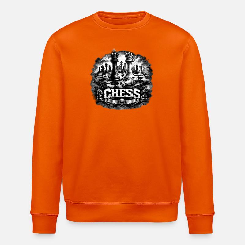 Chess Power – König & Dame im Kampf - Stanley/Stella Unisex Bio-Sweatshirt ROLLER - Tieforange