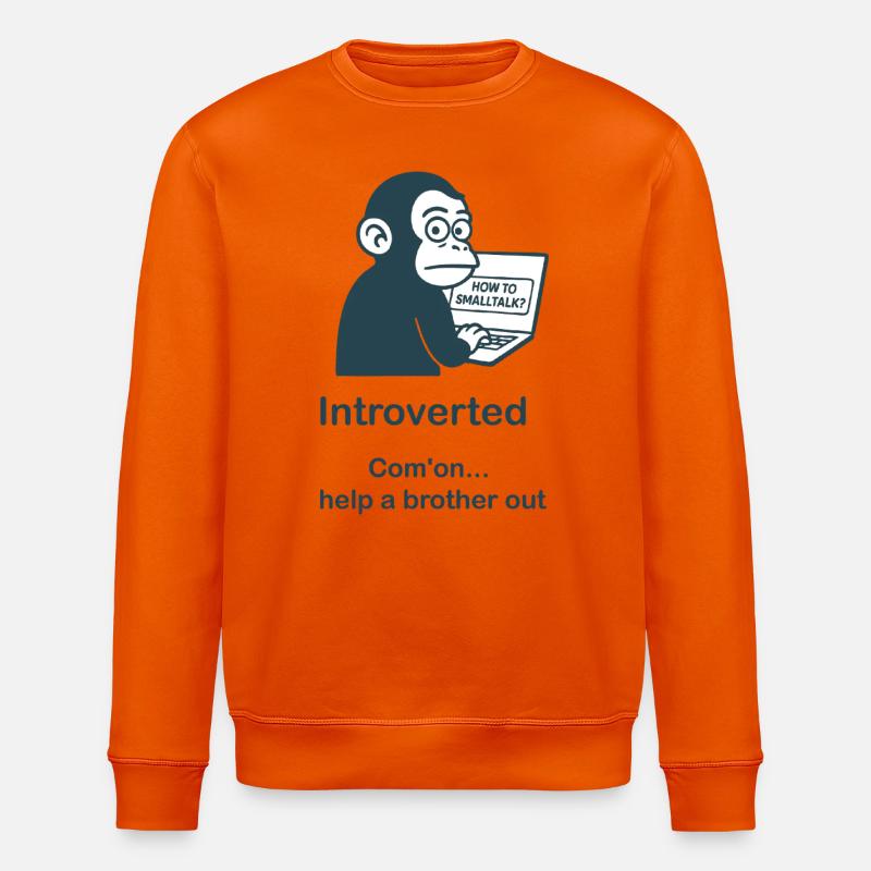 Introverted - Help - Stanley/Stella ROLLER Unisex Organic Sweatshirt - bright orange