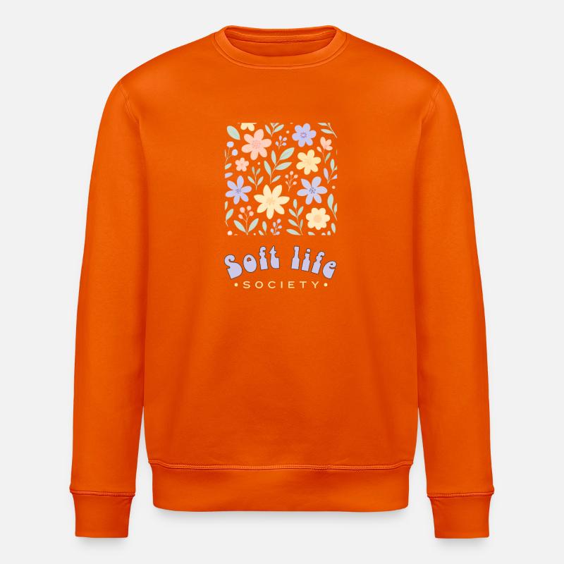 Pastellblumen Soft Life - Stanley/Stella Unisex Bio-Sweatshirt ROLLER - Tieforange