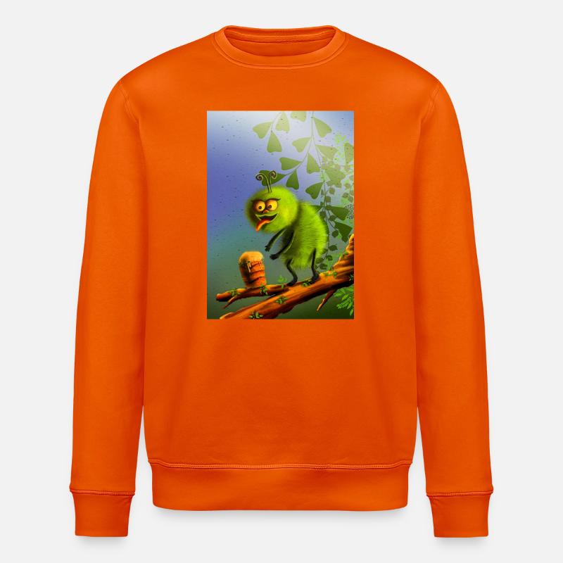 Monstre grimpeur vert drôle - Sweat bio ROLLER Stanley/Stella Unisexe - orange profond