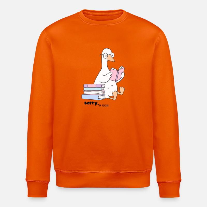 Lesende Gans mit Brille - Stanley/Stella Unisex Bio-Sweatshirt ROLLER - Tieforange