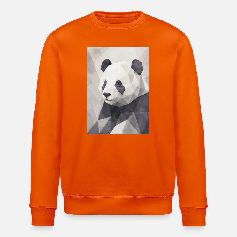 Geometrischer Panda Polygon Art - Stanley/Stella Unisex Bio-Sweatshirt ROLLER - Tieforange