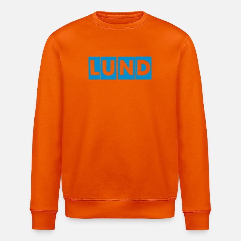 Lund – Conception de texte bleu - Sweat bio ROLLER Stanley/Stella Unisexe - orange profond