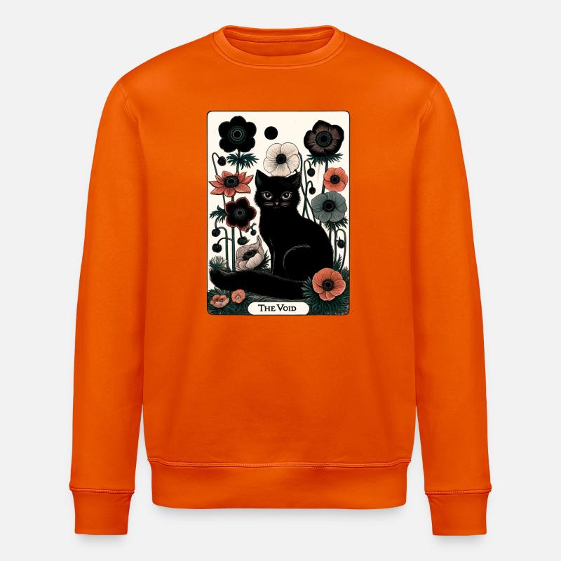 Void Katze in Blüte Tarot - Stanley/Stella Unisex Bio-Sweatshirt ROLLER - Tieforange
