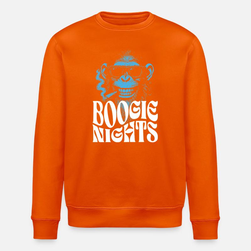 Boogie Nights Monkey Tee - Stanley/Stella ROLLER Unisex Organic Sweatshirt - bright orange