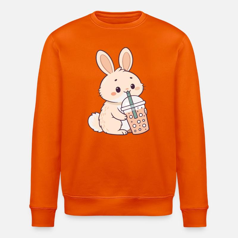 Rabbit Bubble Tea Süßigkeit - Stanley/Stella Unisex Bio-Sweatshirt ROLLER - Tieforange
