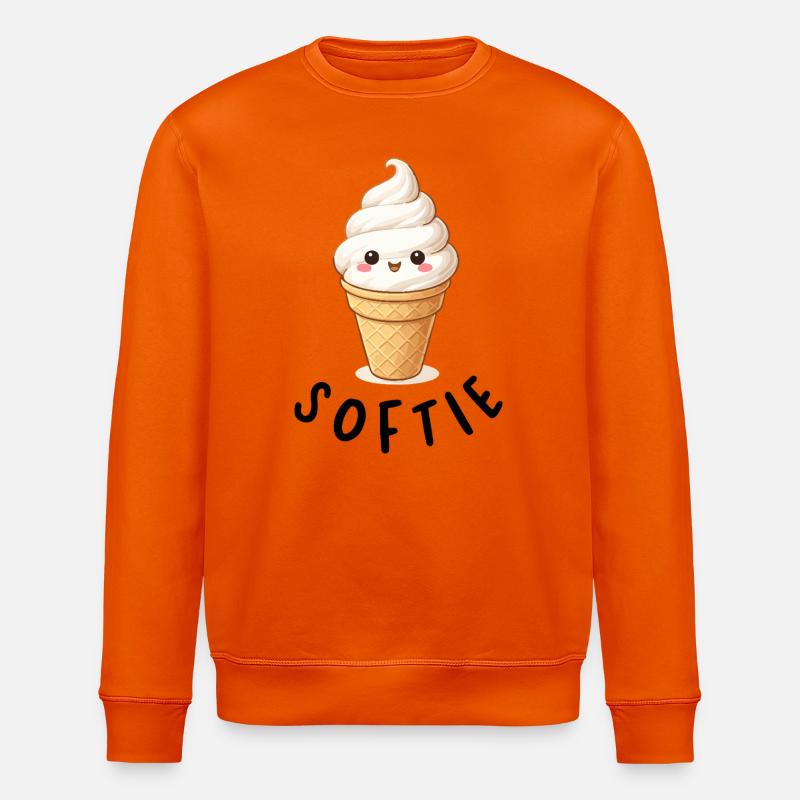 Kawaii Eiscreme auf Waffel - Stanley/Stella Unisex Bio-Sweatshirt ROLLER - Tieforange