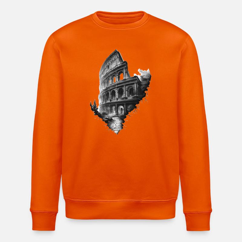 Ätherisches schwarz-weißes Kolosseum - Stanley/Stella Unisex Bio-Sweatshirt ROLLER - Tieforange