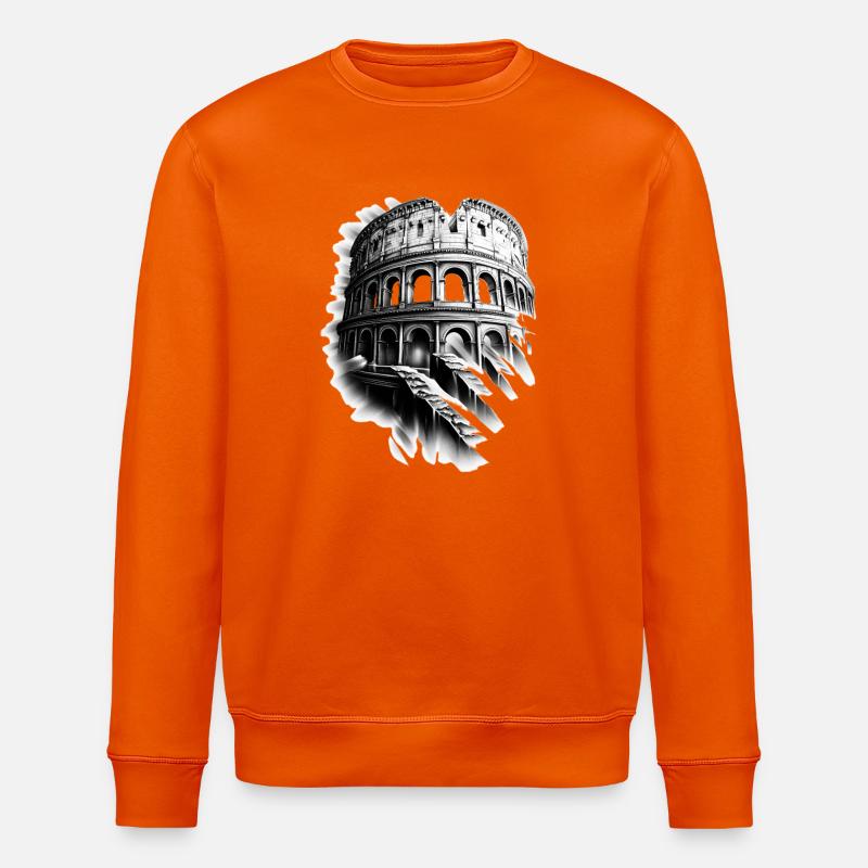 Graviertes Kolosseum und spektrale Treppe - Stanley/Stella Unisex Bio-Sweatshirt ROLLER - Tieforange
