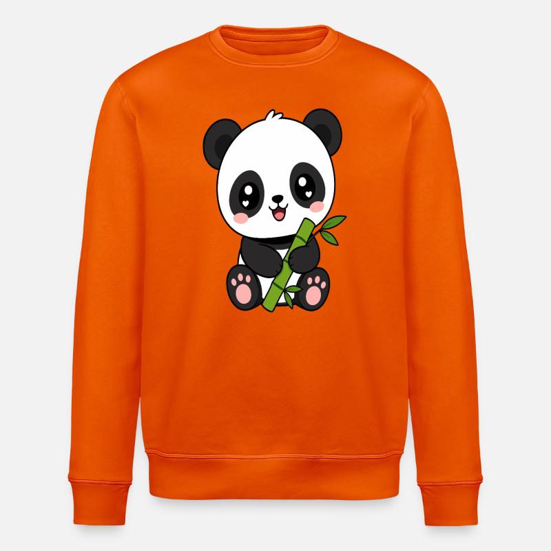 Panda Bamboo Charm - Stanley/Stella ROLLER Unisex Organic Sweatshirt - bright orange