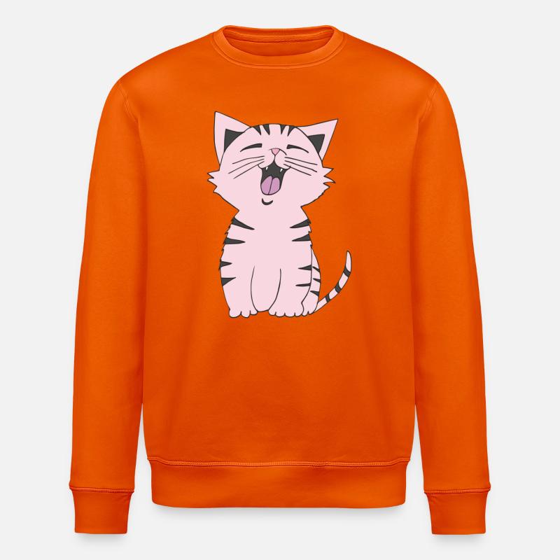 Katze rosa - Stanley/Stella Unisex Bio-Sweatshirt ROLLER - Tieforange