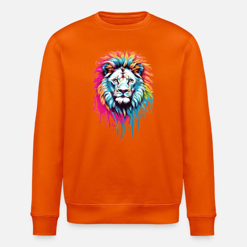 Bunter Löwenkopf - Stanley/Stella Unisex Bio-Sweatshirt ROLLER - Tieforange