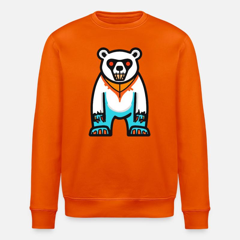 Eisbär Halloween Zombie - Stanley/Stella Unisex Bio-Sweatshirt ROLLER - Tieforange