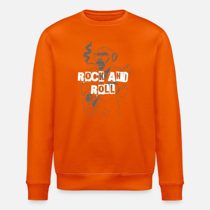 Rock and Roll Monkey Gitarrist - Stanley/Stella Unisex Bio-Sweatshirt ROLLER - Tieforange
