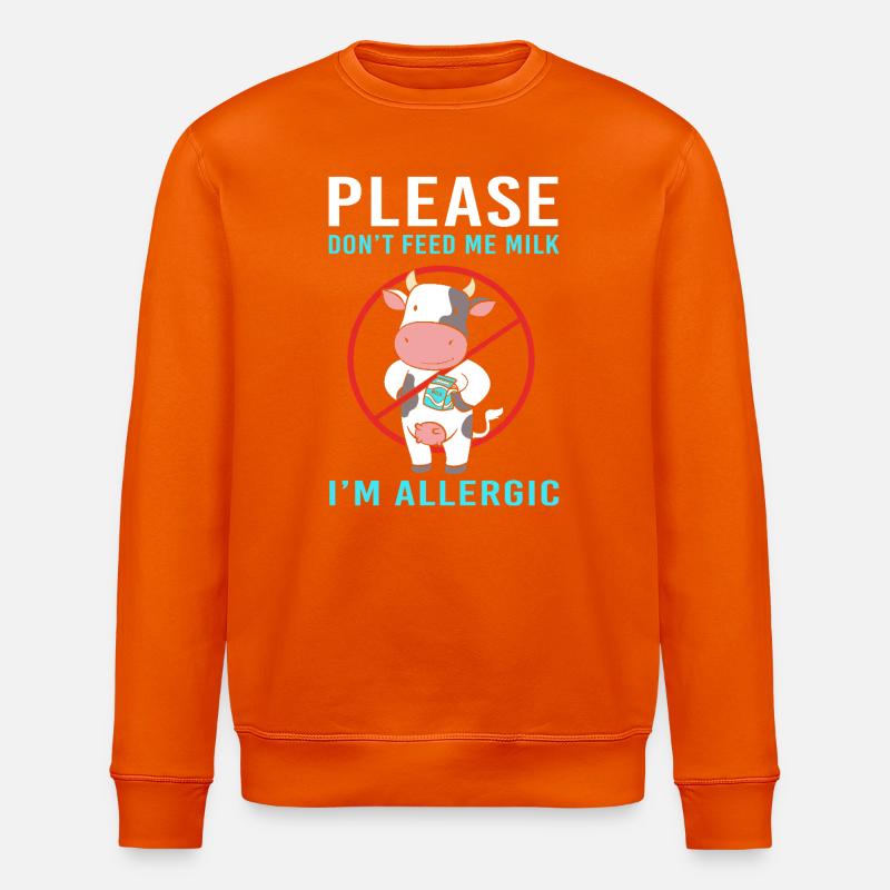 Lactose Intolerance Flatulence Milk Allergy - Stanley/Stella ROLLER Unisex Organic Sweatshirt - bright orange