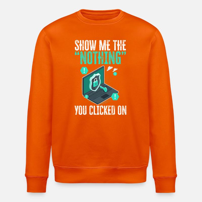 Sjov cybersikkerhed IT Support IT Security Network - Stanley/Stella økologisk unisex-sweatshirt ROLLER - mørk orange