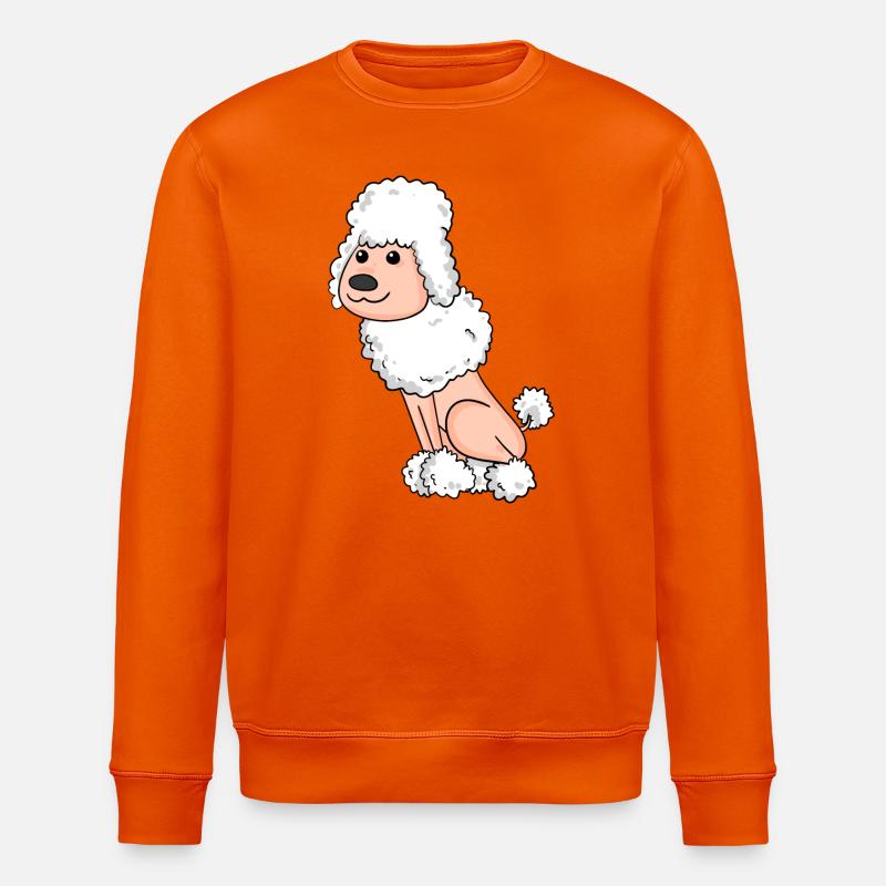 Poodle White - Stanley/Stella ROLLER Unisex Organic Sweatshirt - bright orange